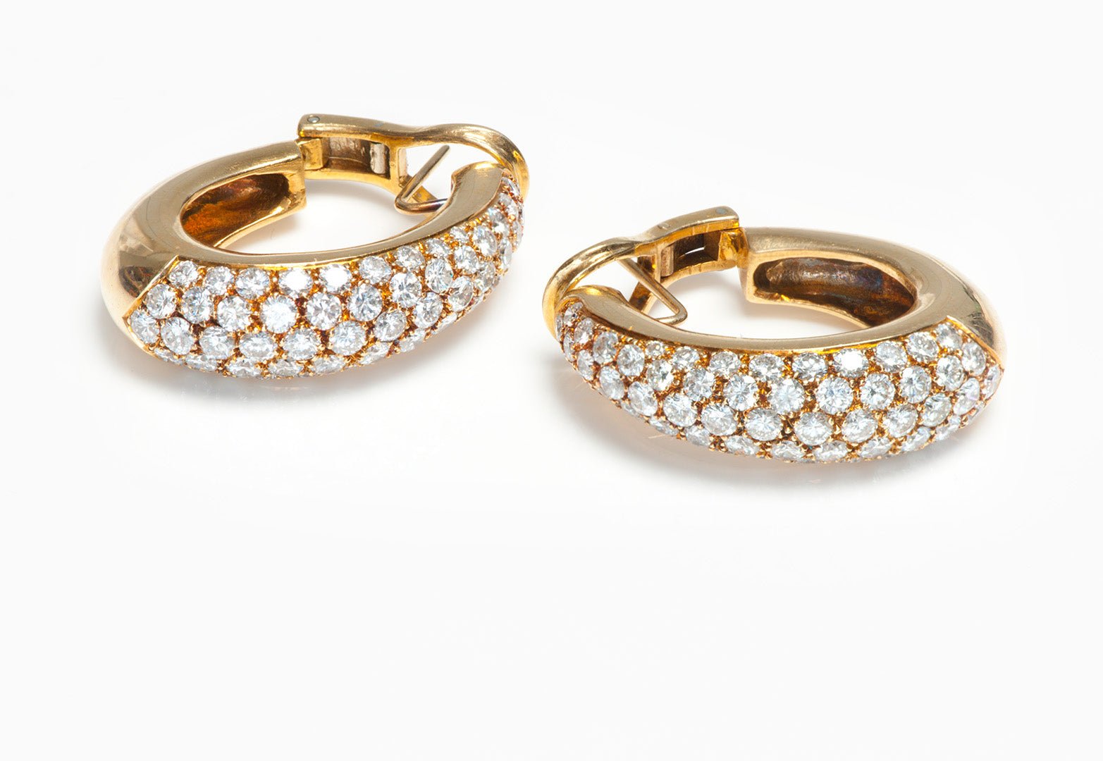 Diamond Gold Hoop Earrings - DSF Antique Jewelry