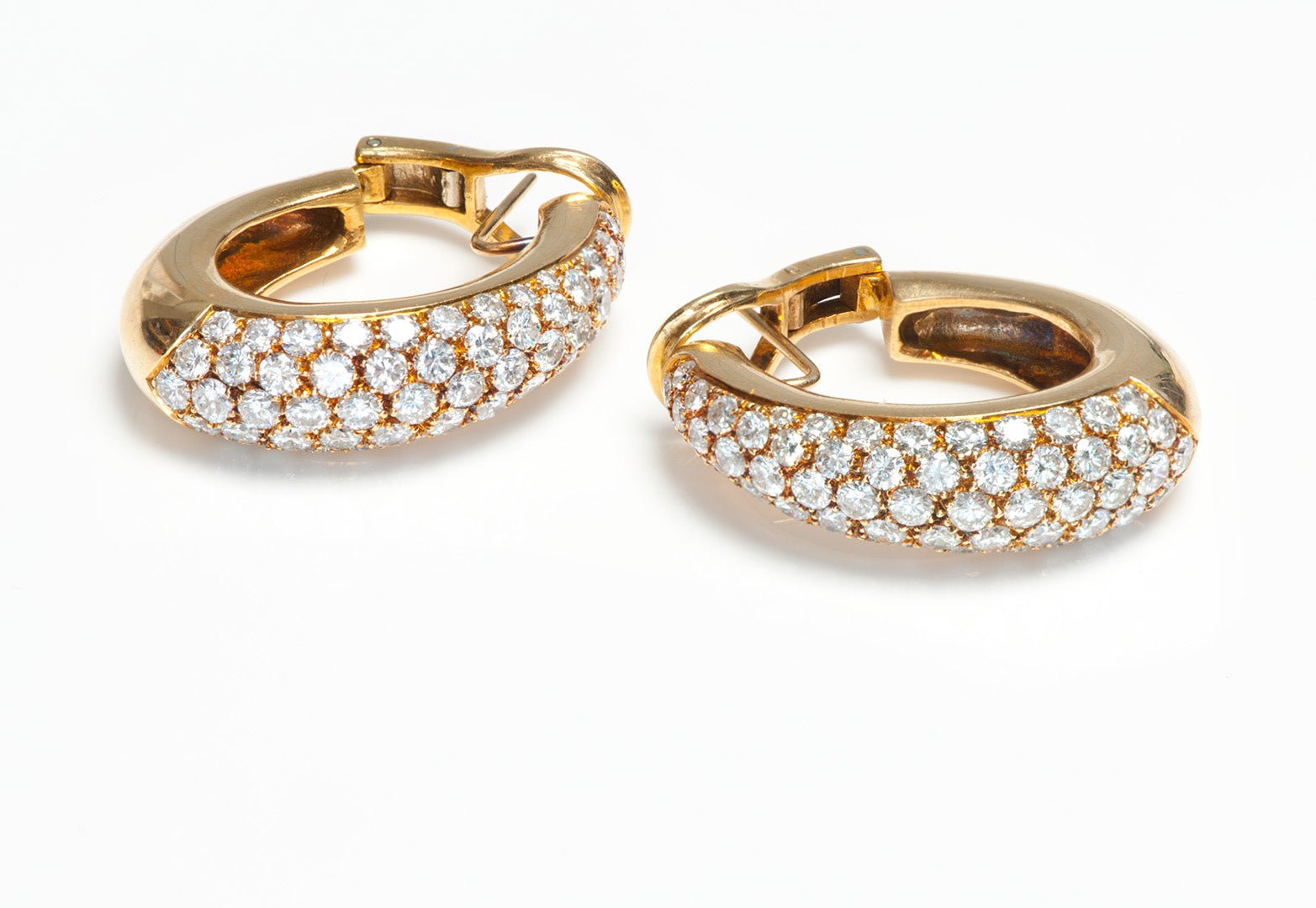 Diamond Gold Hoop Earrings - DSF Antique Jewelry