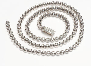 Diamond Lariat Necklace in 18K White Gold – 9 Carats