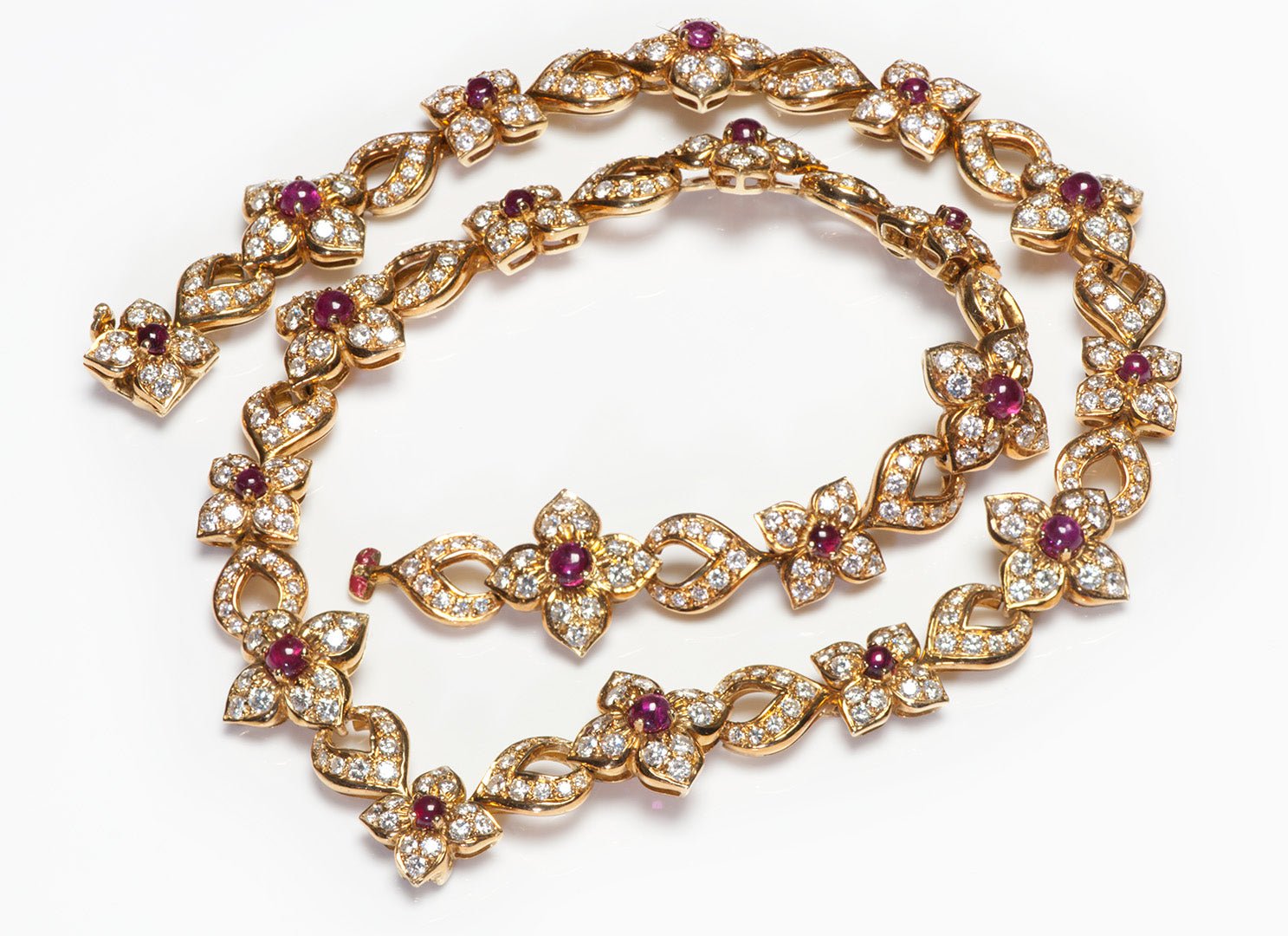 Diamond Ruby 18K Gold Necklace Pendant