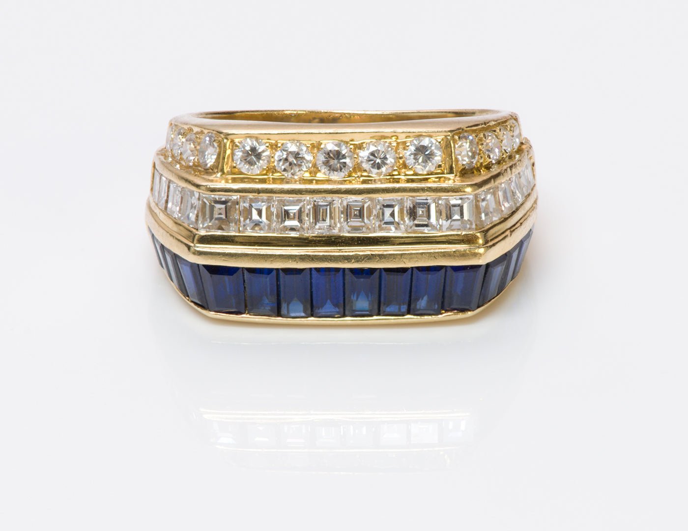 Diamond Sapphire 18K Gold Ring
