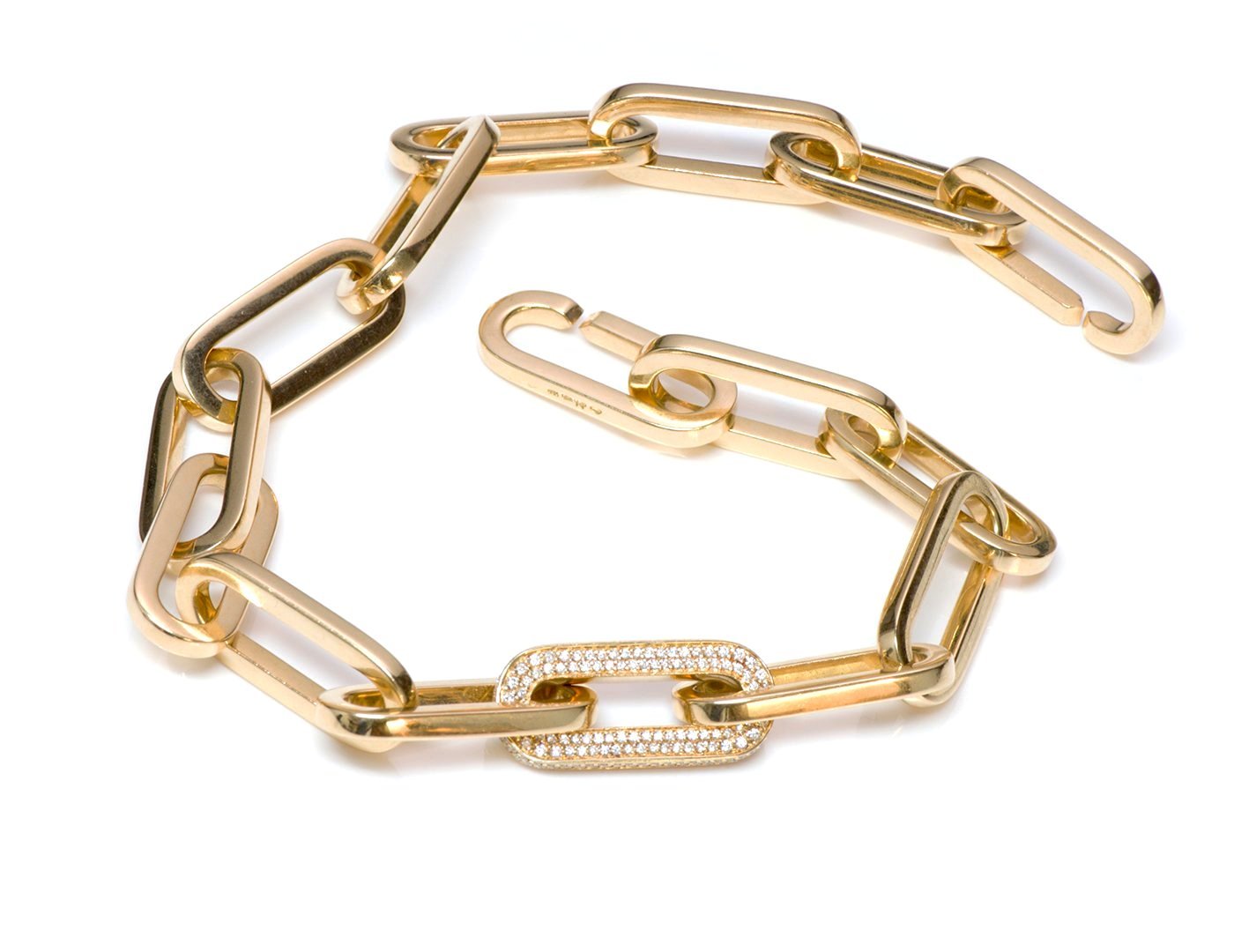 Dinh Van Collier Maillon 18K Gold & Diamond Necklace