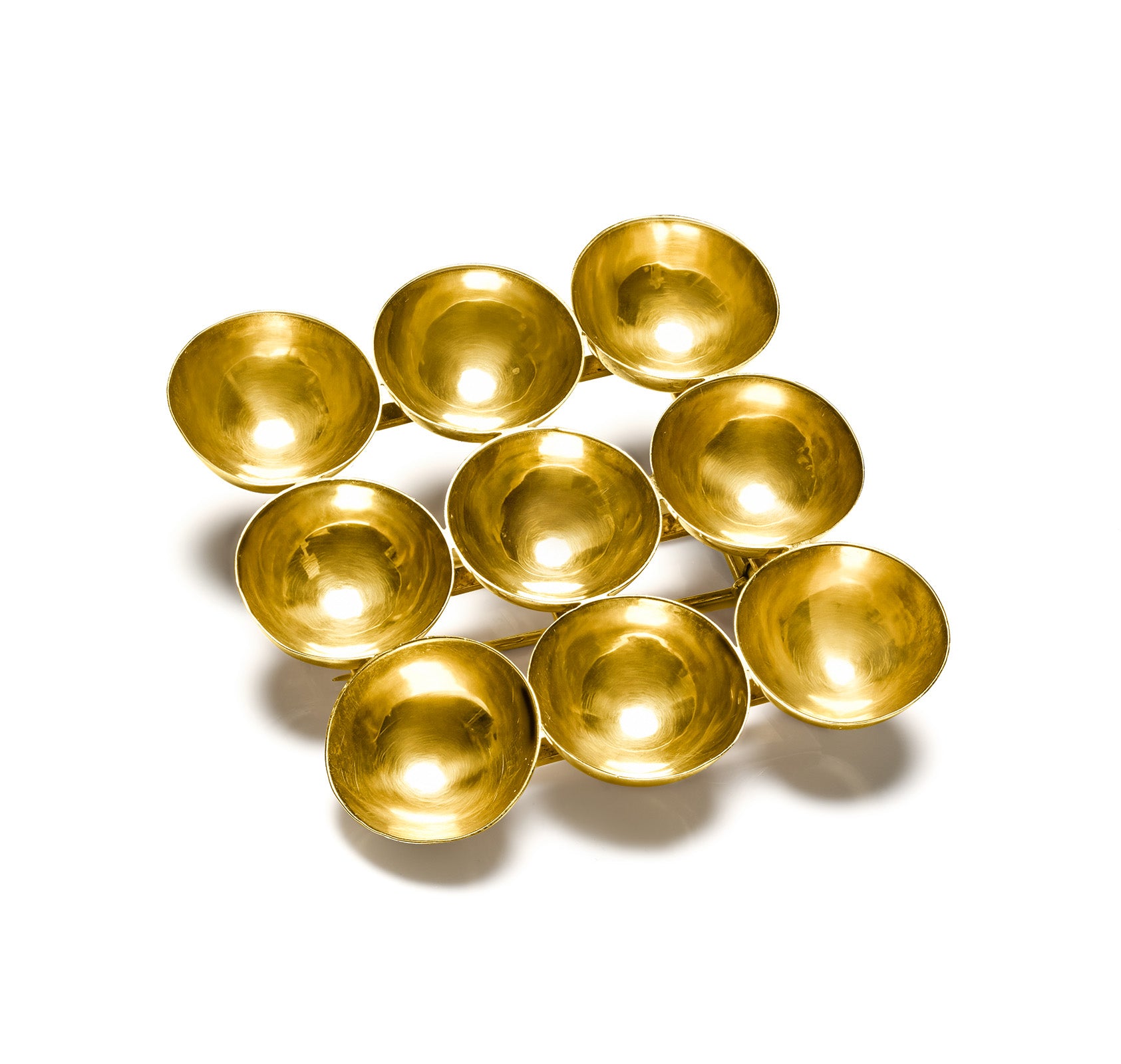 Cartier by Dinh Van 18K Gold Nine-Disc Sculptural Clip Brooch