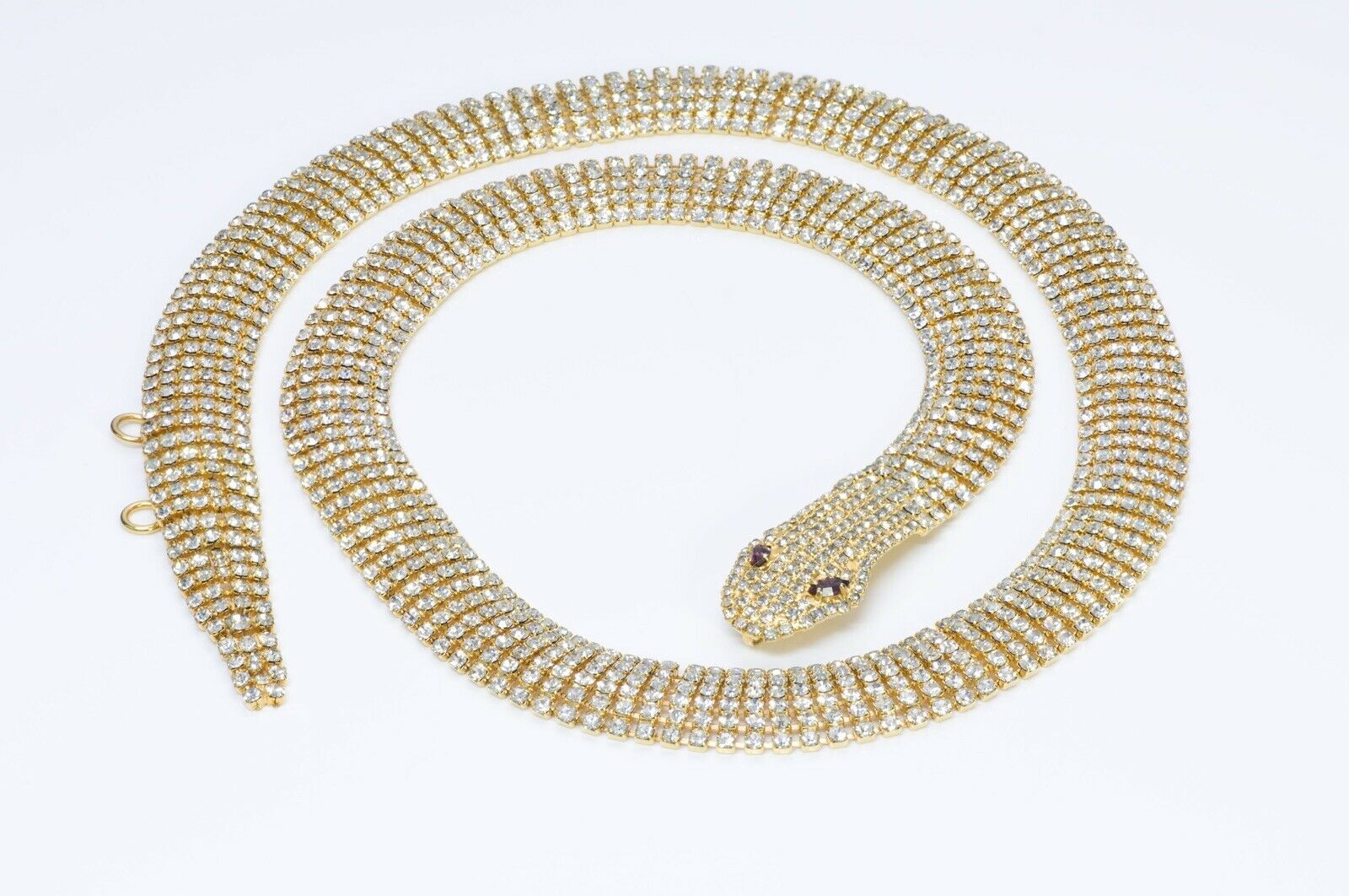 Dolce and Gabbana Gold Tone Crystal Snake Chain Belt - DSF Antique Jewelry
