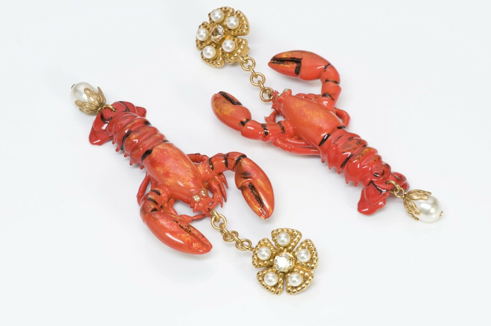 Dolce Gabbana Runway Pearl Lobster Earrings