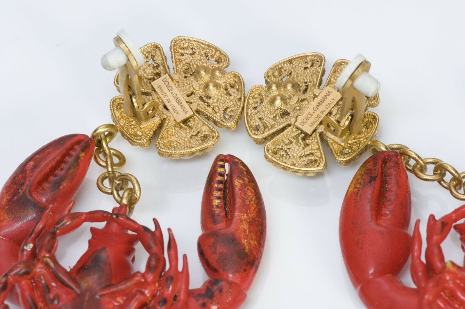 Dolce Gabbana Runway Pearl Lobster Earrings