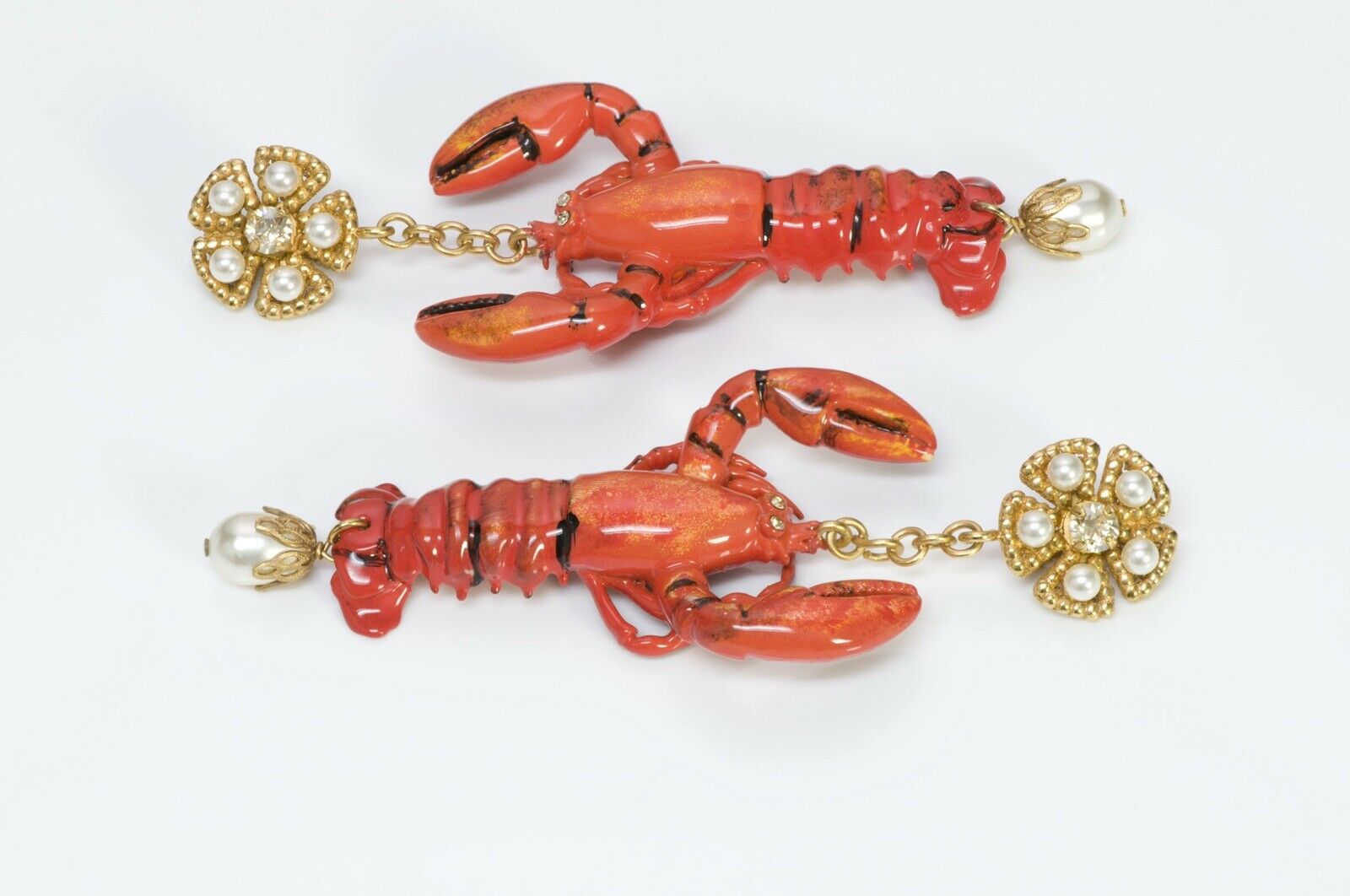 Dolce Gabbana Runway Pearl Lobster Earrings
