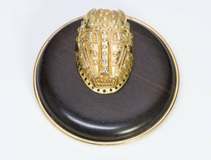 Dominique Aurientis 1980’s Wood Leopard African Mask Brooch