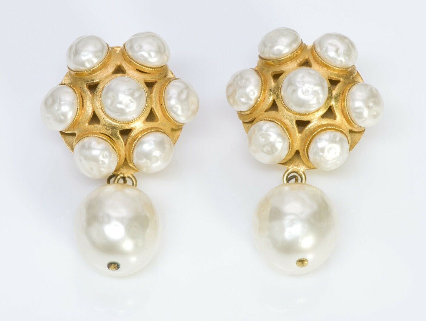 Dominique Aurientis Paris 1980’s Byzantine Style Pearl Earrings