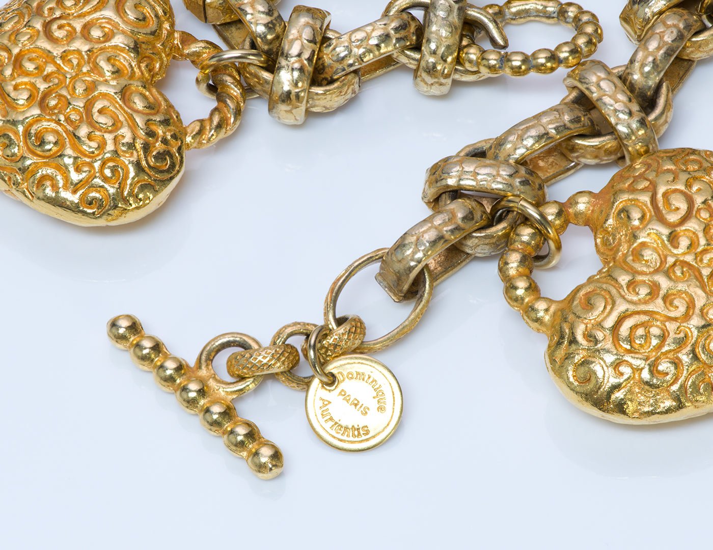 Dominique Aurientis Paris Heart Charm Bracelet - DSF Antique Jewelry