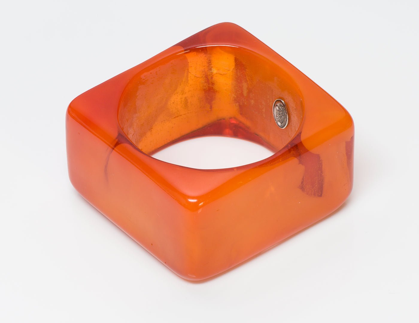 Dominique Denaive Orange Resin Bangle Bracelet - DSF Antique Jewelry