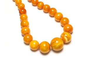 Rare Natural Amber Necklace with Butterscotch Graduated Beads