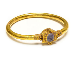 Museum-Worthy Rare Ancient Roman 24K Gold Amethyst Intaglio Bracelet