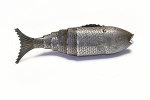 Antique Judaica Articulated Silver Fish Spice Box