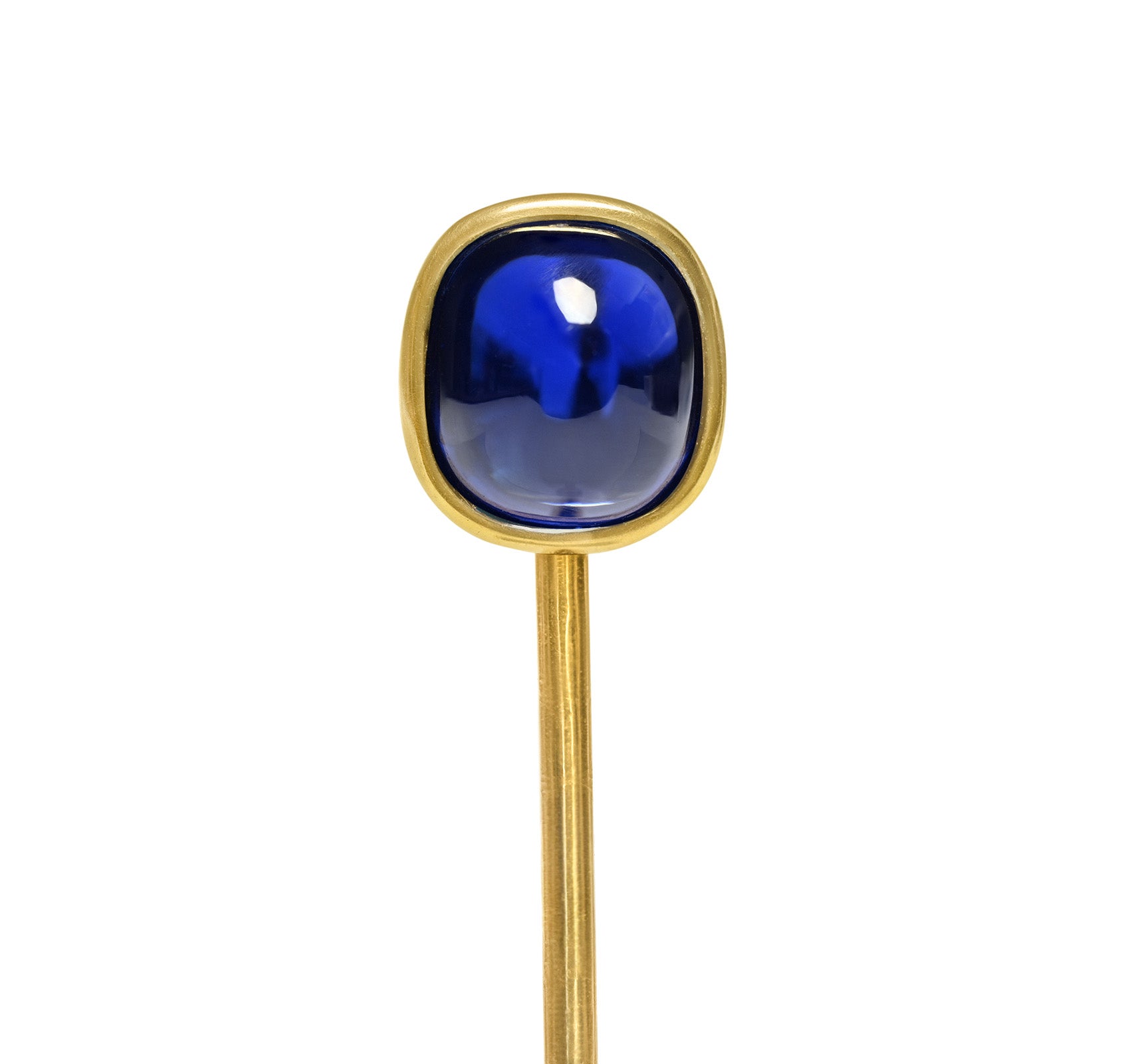 Unheated Kashmir Sapphire Gold Stick Pin