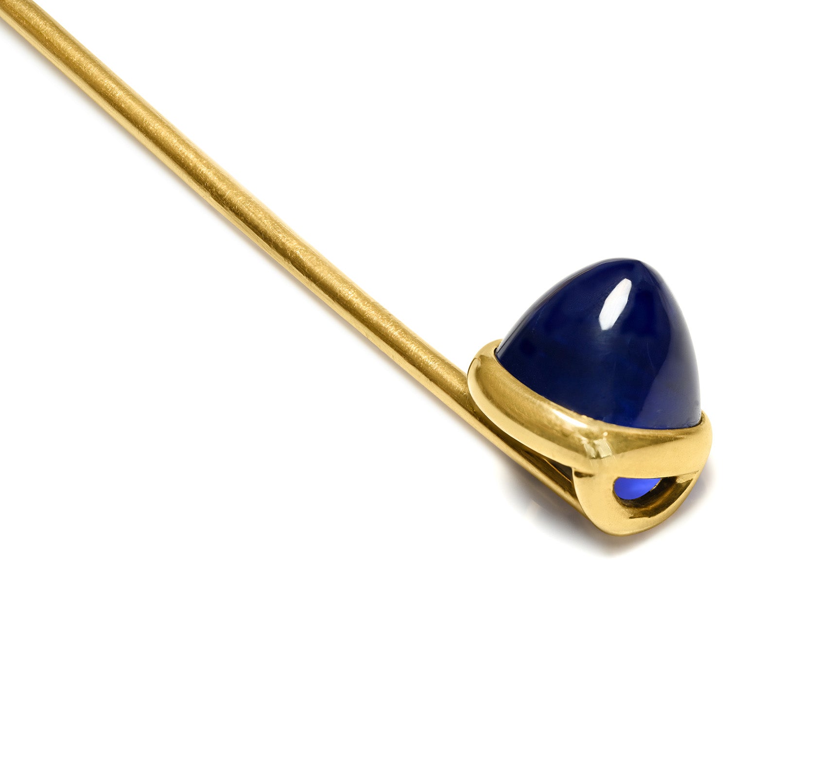 dsf antique jewelry Unheated Kashmir Sapphire Gold Stick Pin