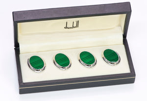 Dunhill Guilloche Enamel Sterling Shirt Studs