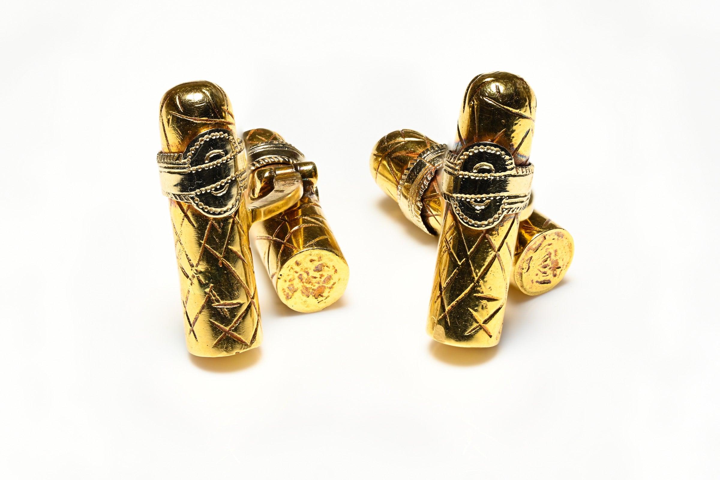 Alfred Dunhill Art Deco 18K Gold Cigar-Shaped Cufflinks