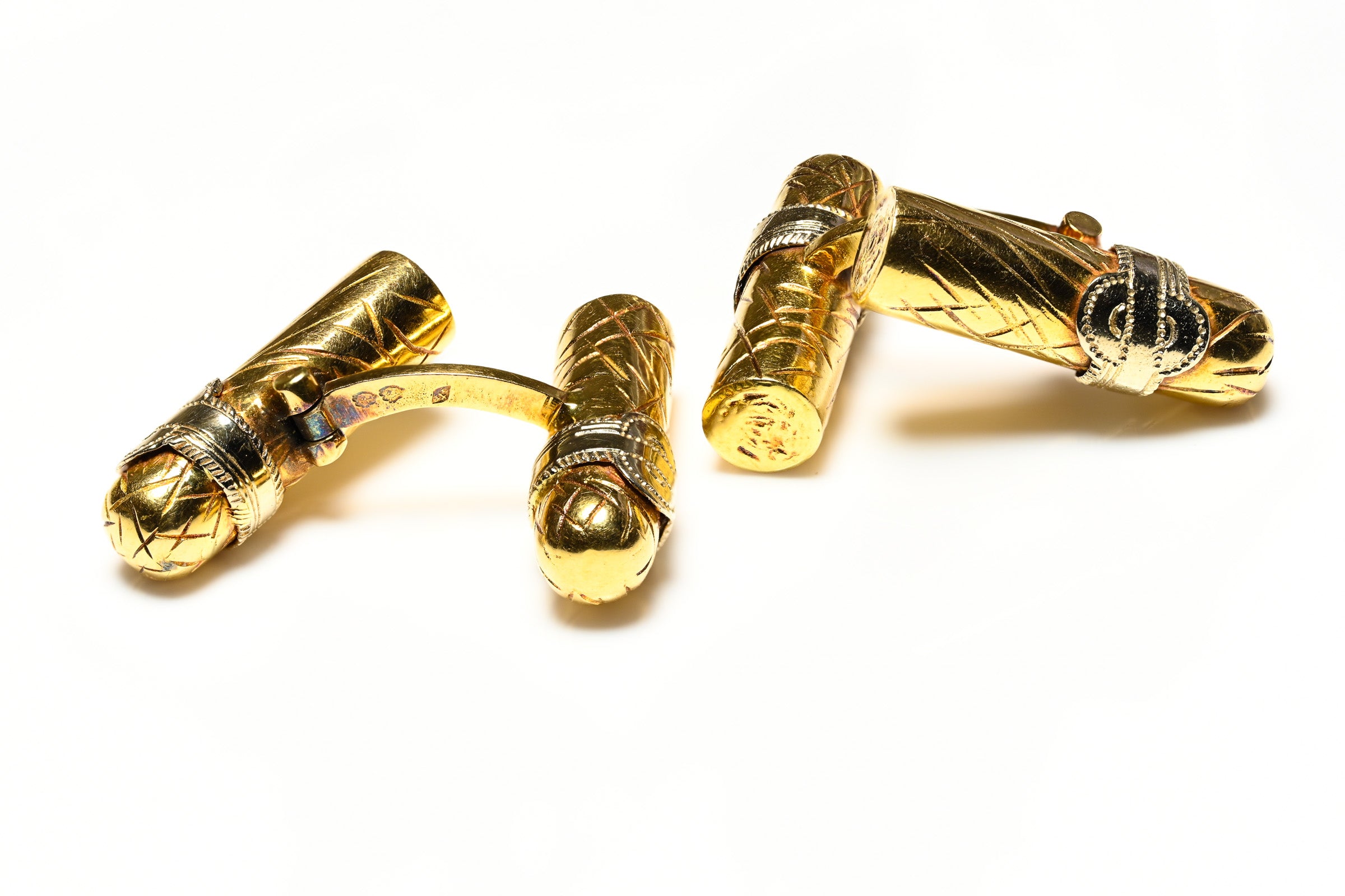 Alfred Dunhill French 18K Gold Cigar-Shaped Cufflinks