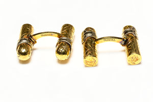 Alfred Dunhill Art Deco 18K Gold Cigar-Shaped Cufflinks