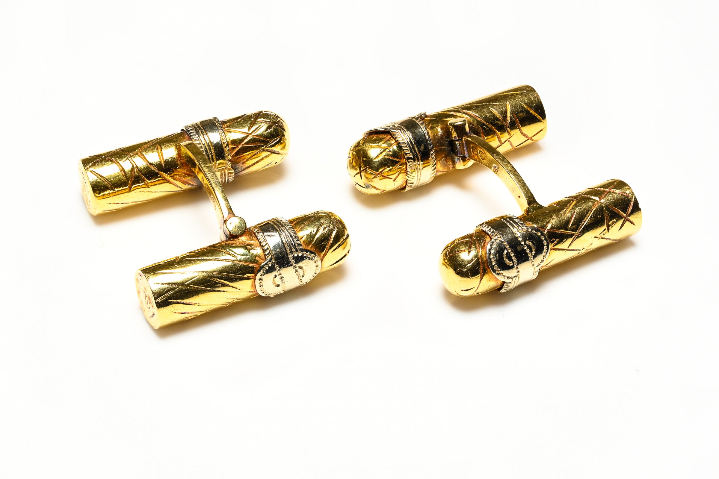 Alfred Dunhill 18K Gold Cigar Cufflinks