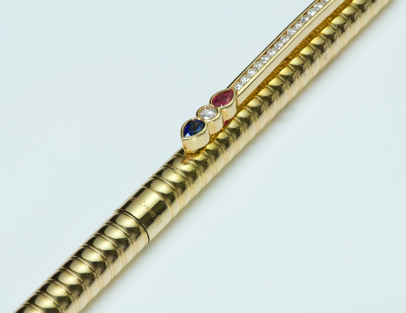 Dupont Gold Diamond Sapphire Ruby Pen - DSF Antique Jewelry