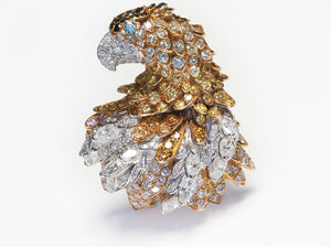 Eagle Fancy Diamond Gold Brooch by Duran