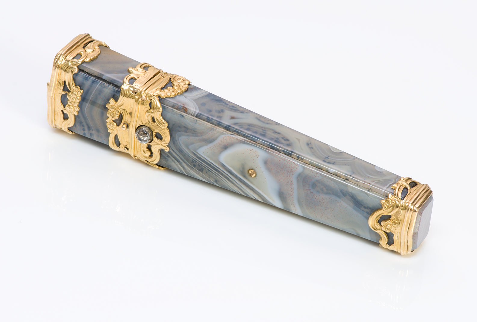 Early 18th Century Gold Agate Paste Etui