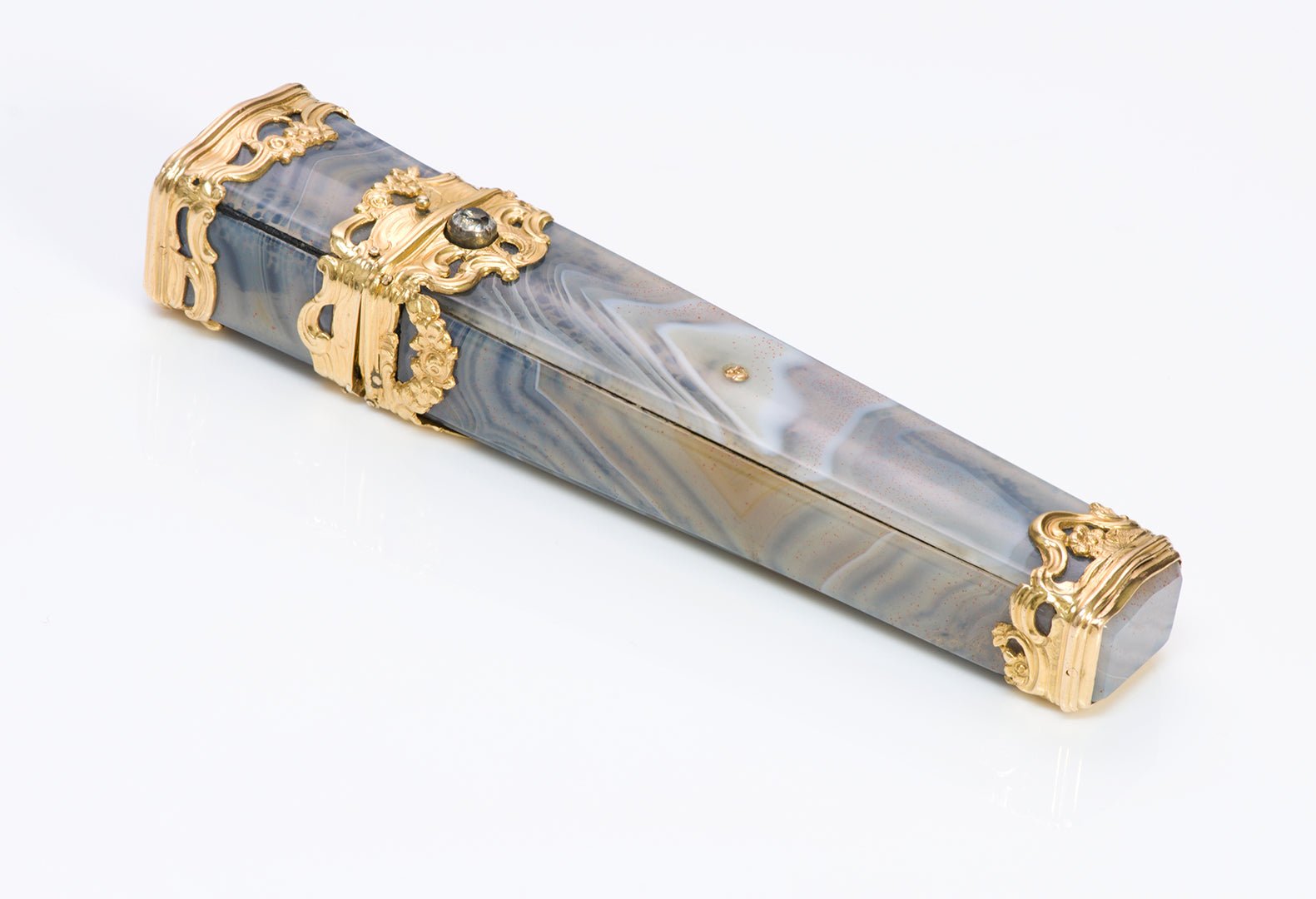 Early 18th Century Gold Agate Paste Etui