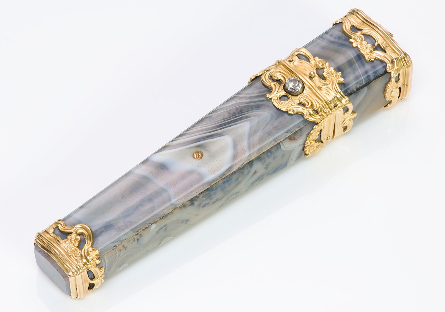 Early 18th Century Gold Agate Paste Etui