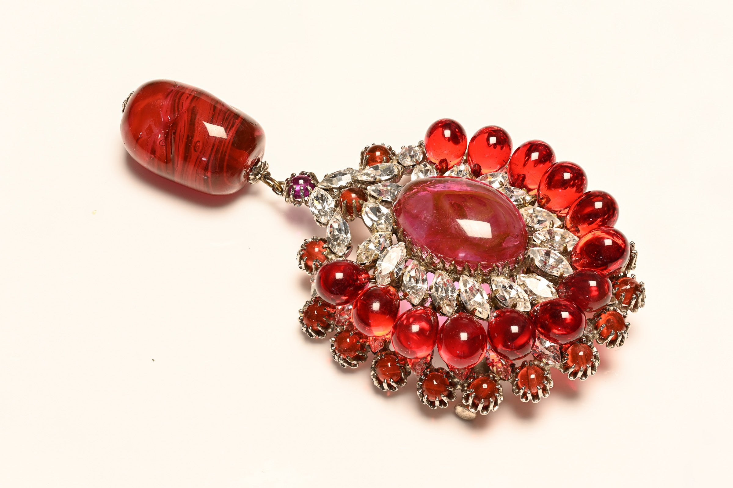 Vintage Christian Dior Couture 1950's Roger Jean-Pierre Glass Crystal Brooch