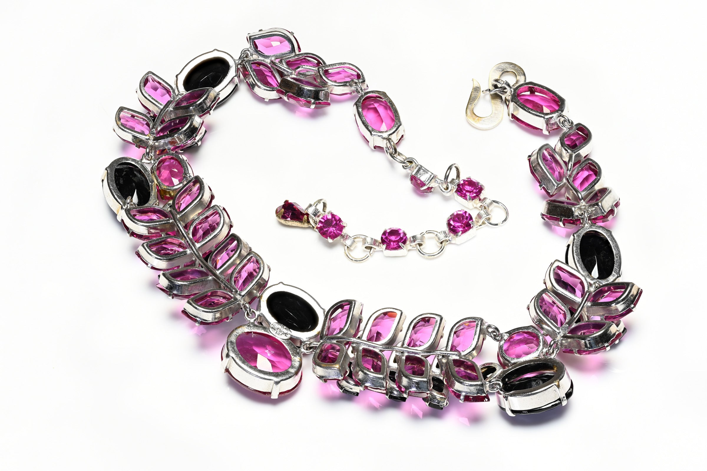 Christian Dior Paris Couture 1959 Pink Crystal Collar Necklace