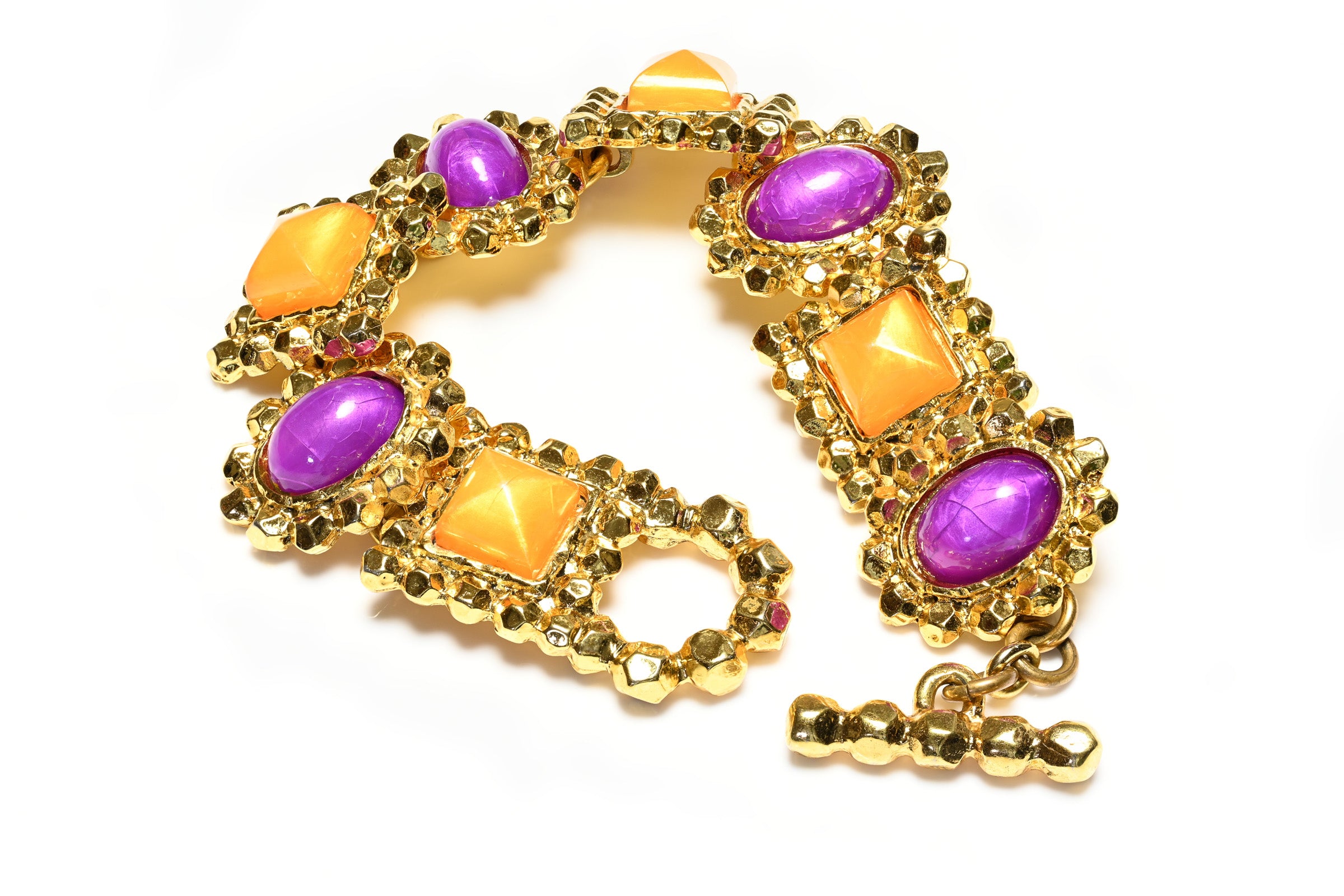 Vintage Edouard Rambaud Paris Yellow Purple Bracelet