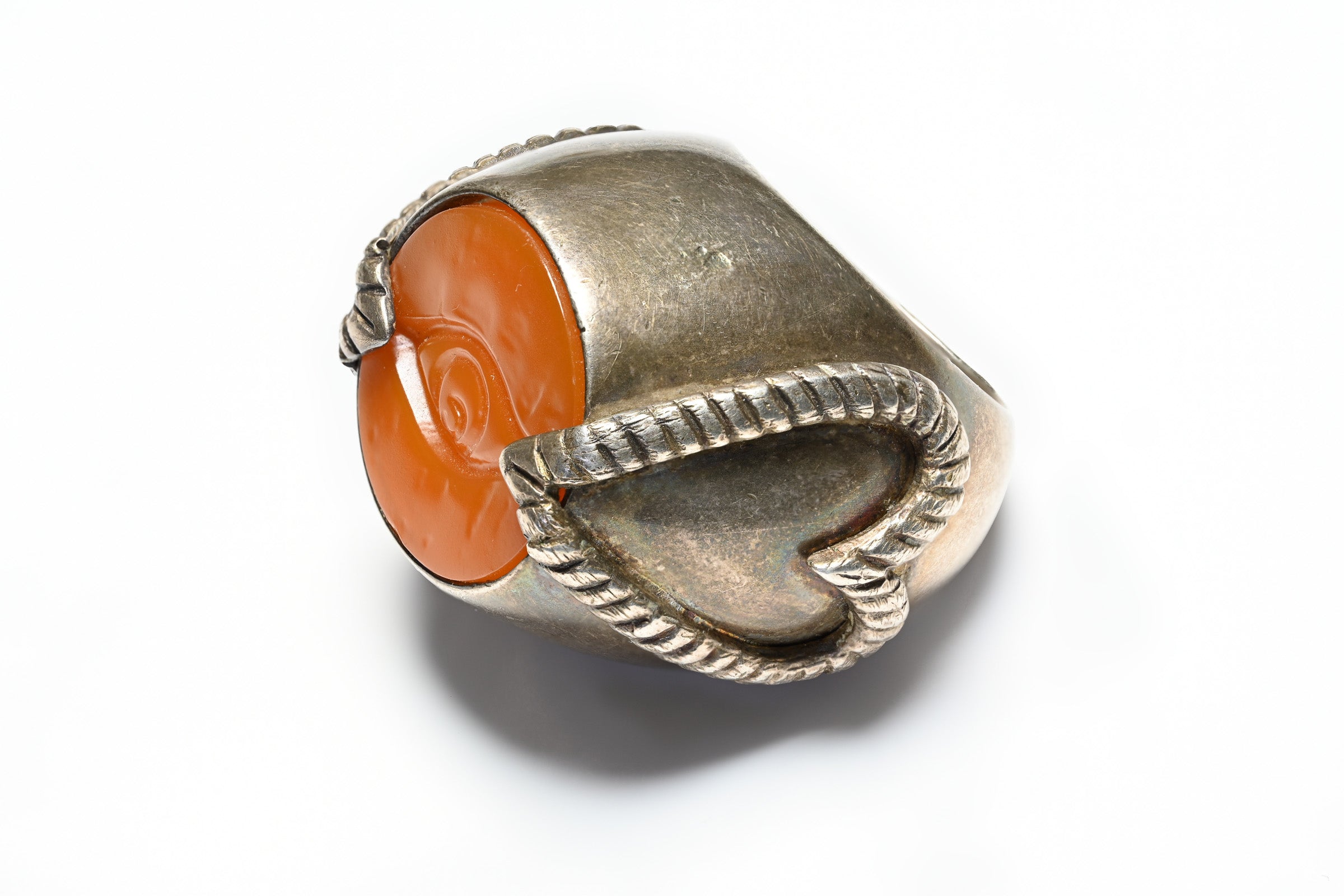 Vintage Jean Paul Gaultier Paris Orange Eye Heart  Ring