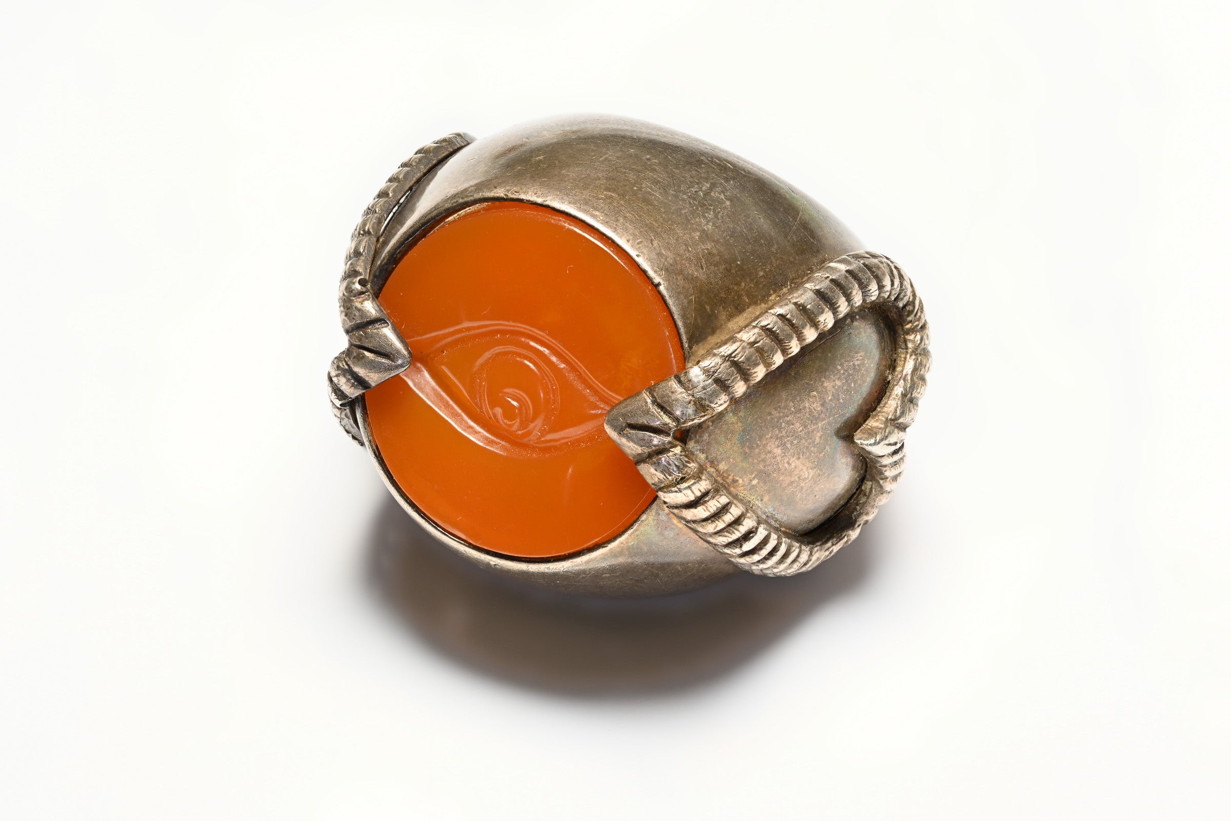 Vintage Jean Paul Gaultier Paris Orange Eye Heart Statement Ring