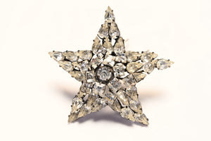 Vintage 1950's Roger Jean-Pierre Paris Crystal Star Brooch