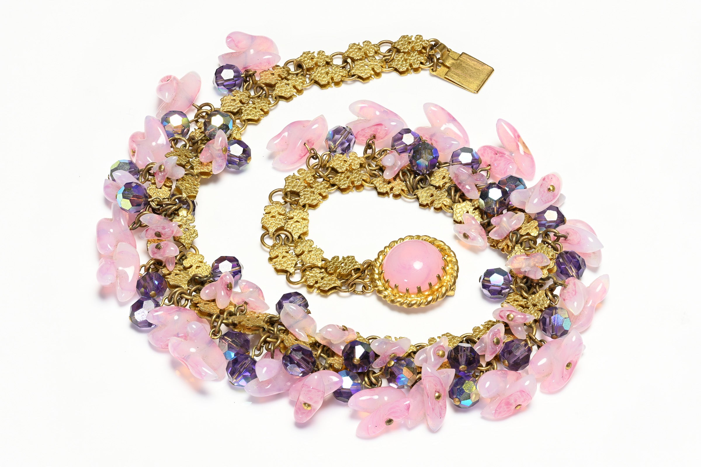 Francoise Montague Paris Pink Glass Necklace