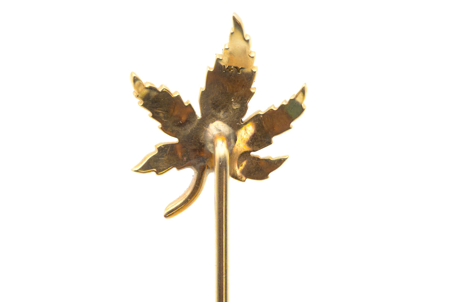 Victorian Gold Pearl Leaf Stick Pin