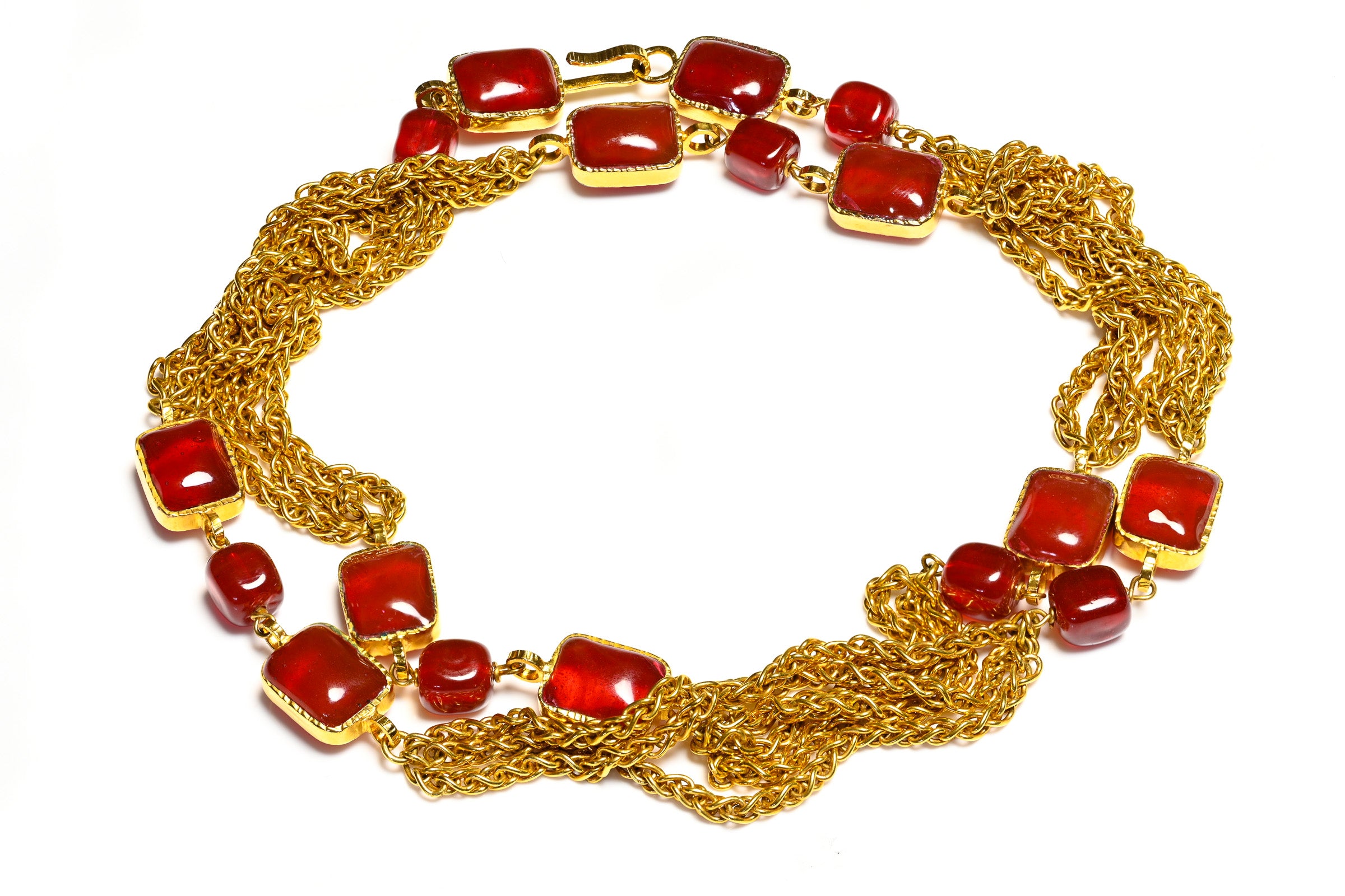 Vintage Fall 1997 Chanel Maison Gripoix Red Necklace