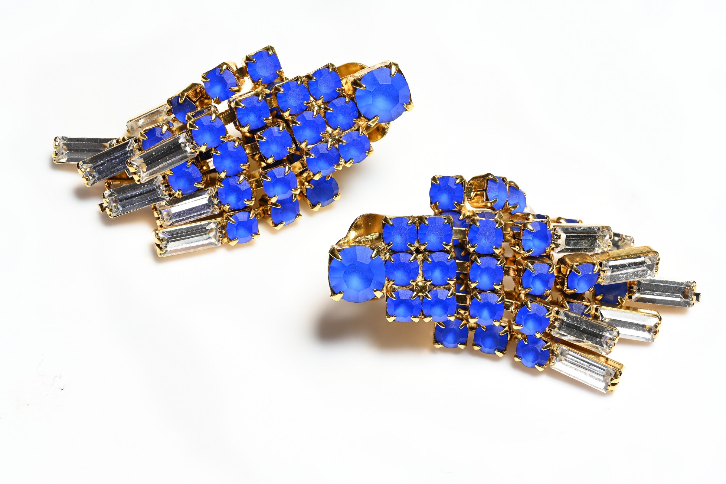 Poggi Blue Crystal Tassel Earrings