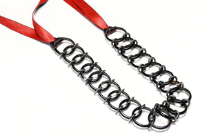 Vintage Christian Dior Galliano Chain Ribbon Choker Necklace