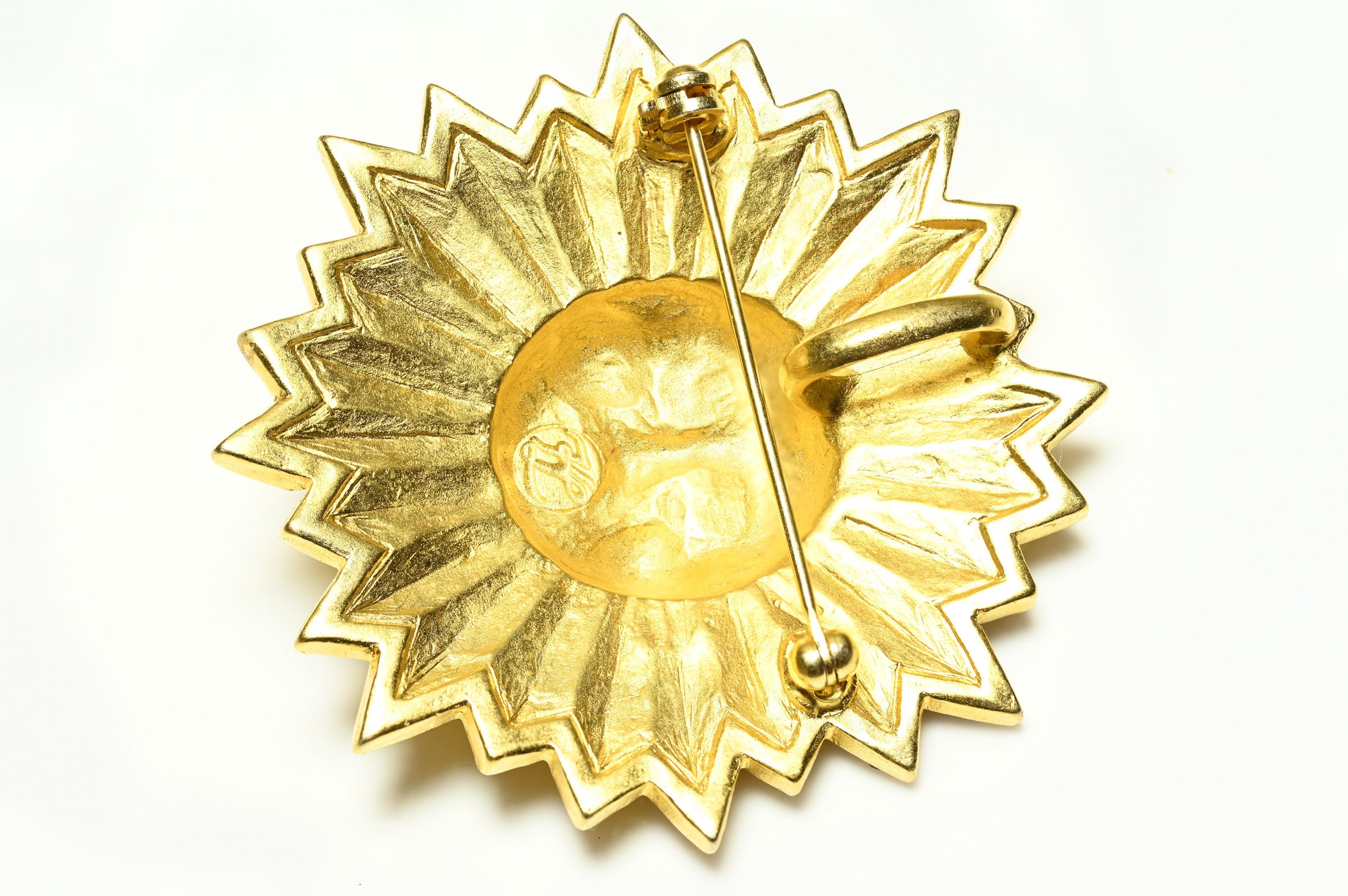 Karl Lagerfeld Paris Gold Plated Crystal Sun Brooch Pendant