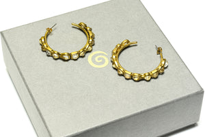 Robert Goossens Paris Gold Plated Rock Crystal Hoop Earrings