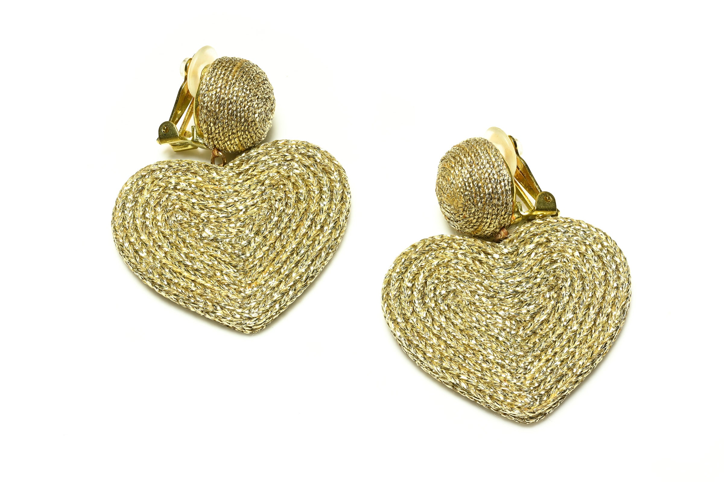 Rebecca de Ravanel Gold Heart Silk-like Earrings