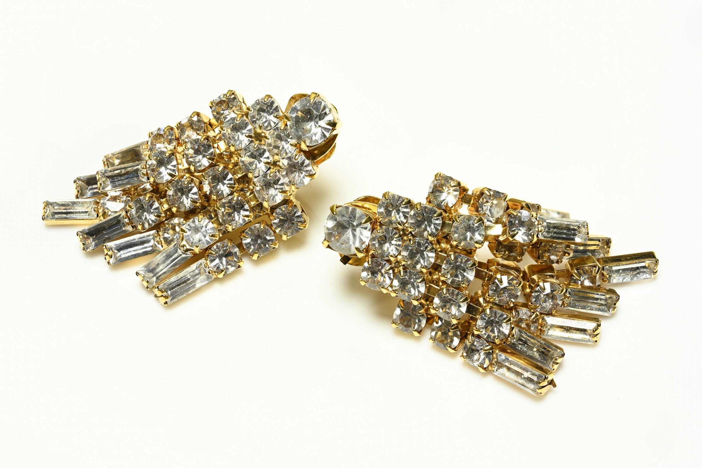 Poggi Paris Gold Plated Crystal Tassel Earrings 1