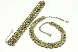 Vintage Kramer of NY Yellow Crystal Bracelet Necklace Set