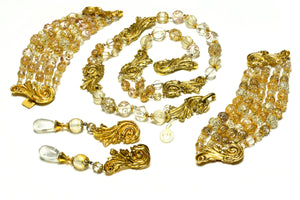 Vintage Christian Dior Couture Ferre Baroque Necklace Bracelets Earrings Set