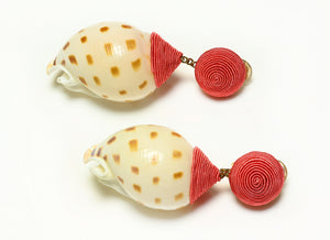 Rebecca de Ravenel Pink Cord Shell Earrings
