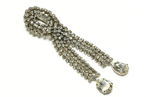 Roger Jean-Pierre Paris 1950's Crystal Belle Epoque Style Tassel Brooch