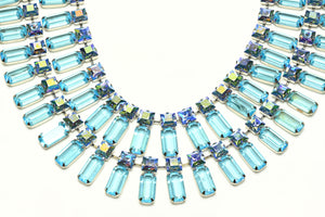 David Mandel The Show Must Go On Blue Crystal Necklace